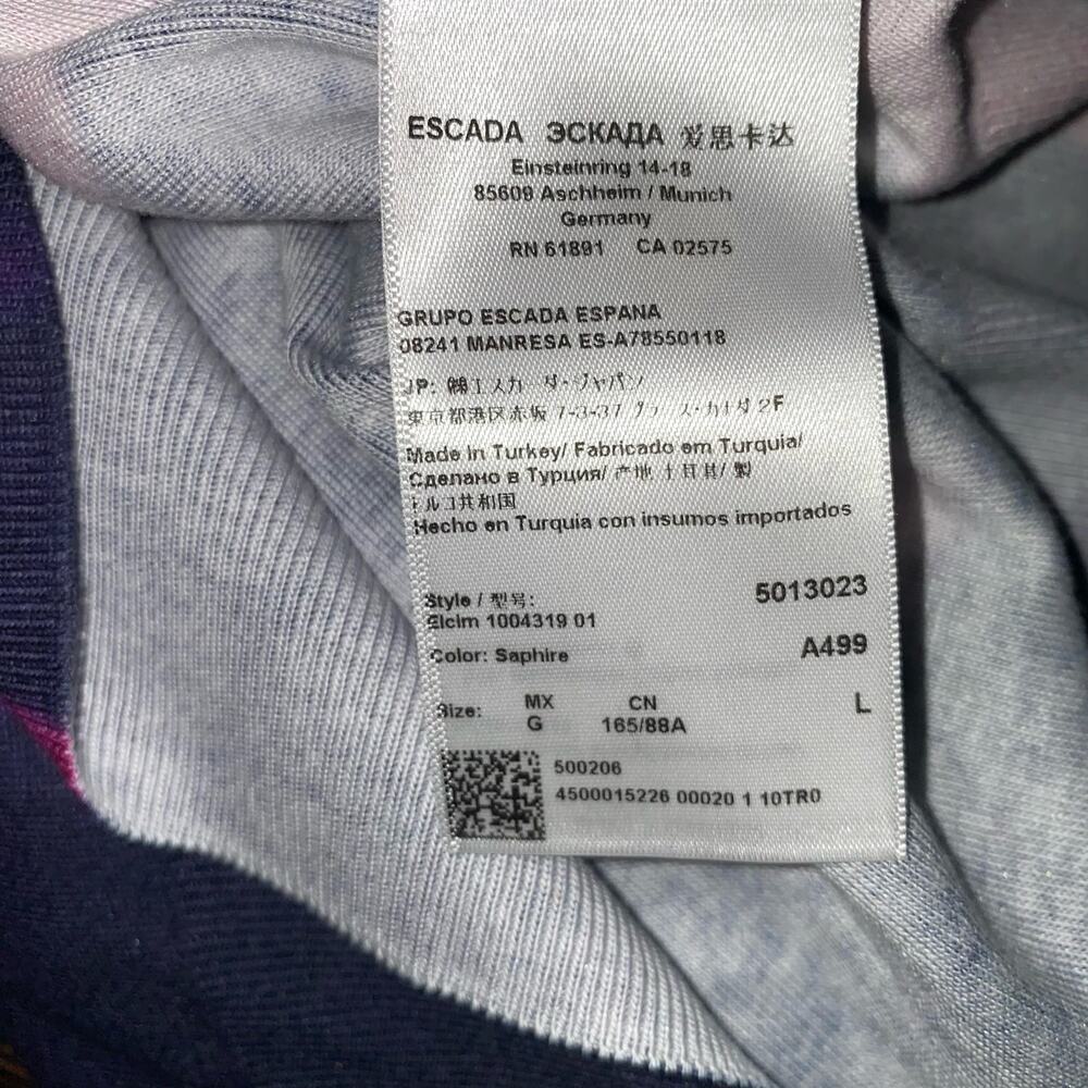 Escada Abstract Pattern Long Sleeve Crewneck Swea… - image 5